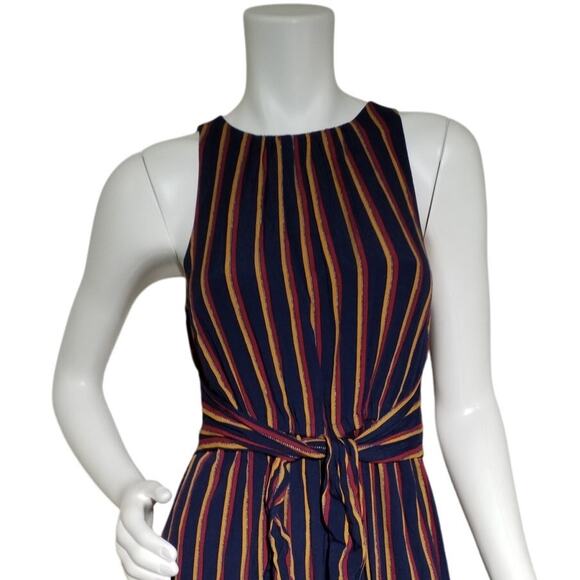 Plenty By Tracy Reese Jumpsuit Belted Women Striped  Blue Red Orange Size Small - Picture 2 of 6